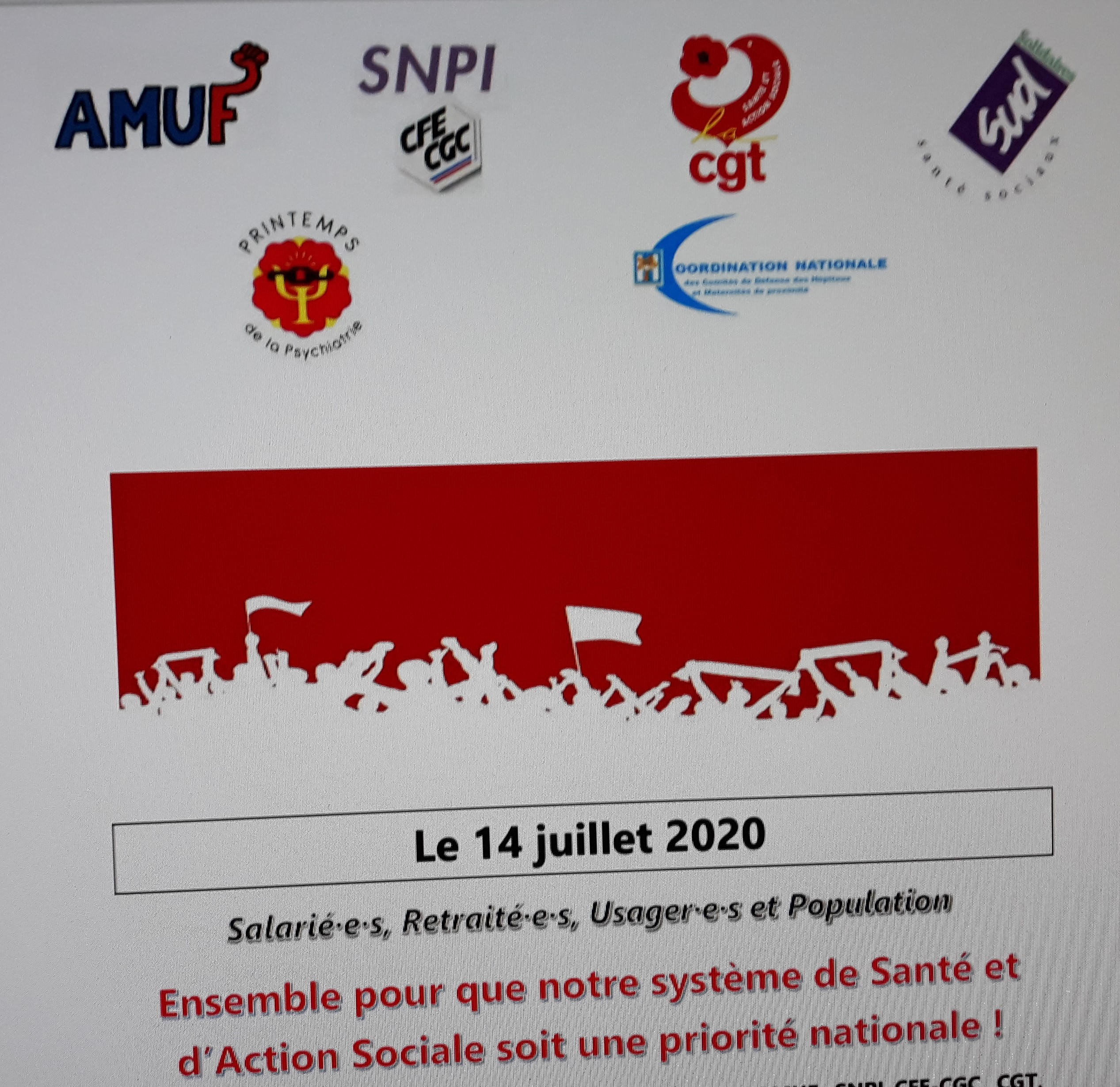 Défilé des soignants le 14 juillet : manifestation République Bastille