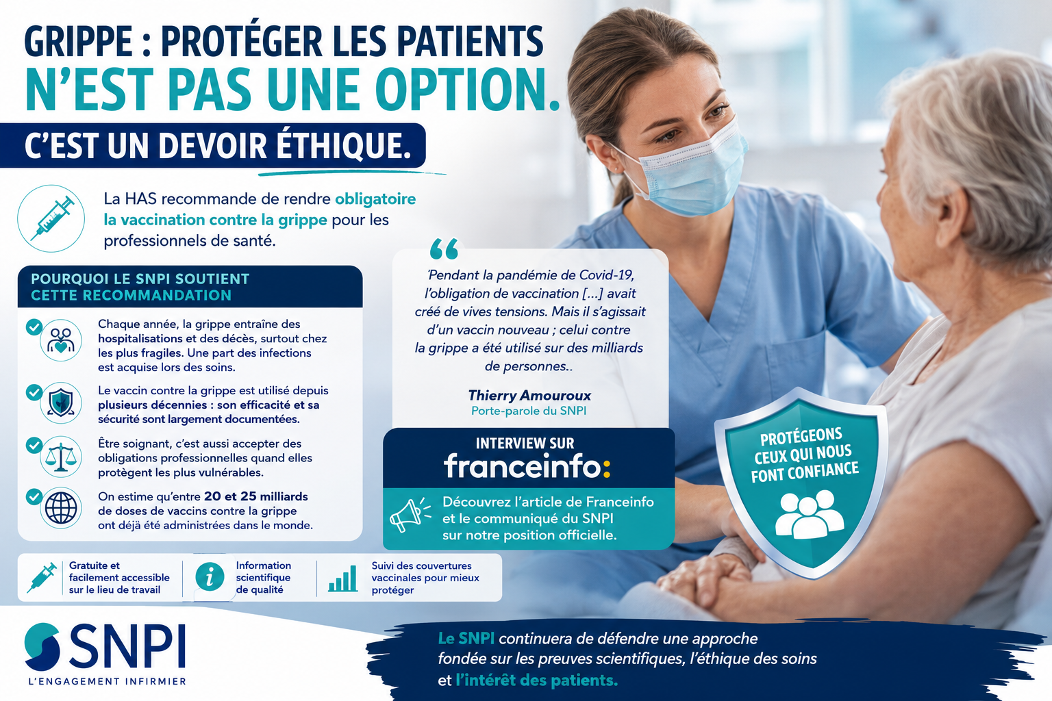 Grippe et obligation vaccinale des soignants (SNPI, 2026)