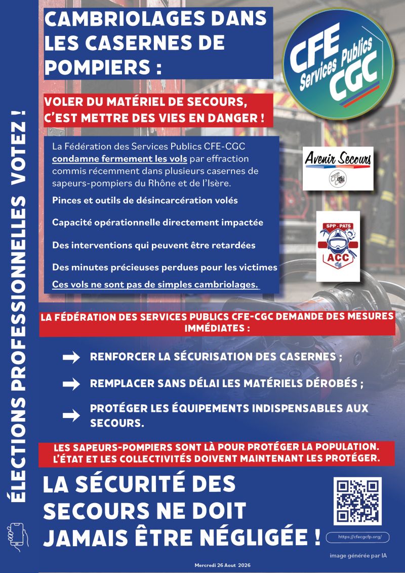 Stop aux cambriolages dans les casernes de pompiers