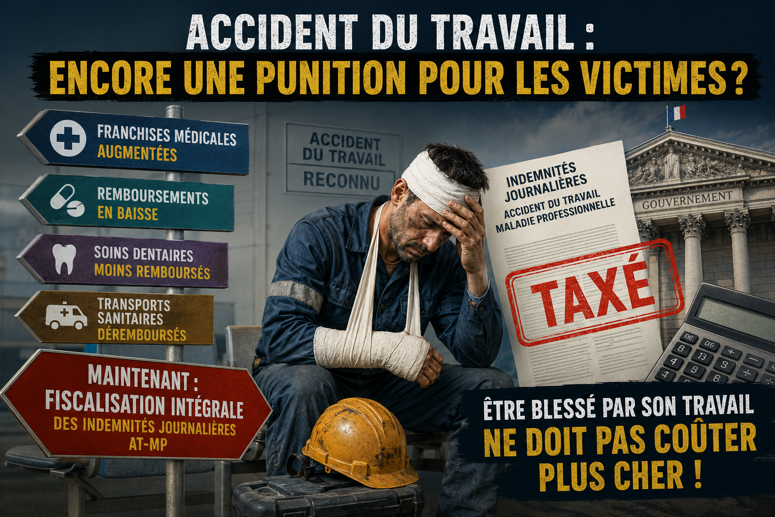 Après les malades, le gouvernement cible désormais les victimes d’accidents du travail 